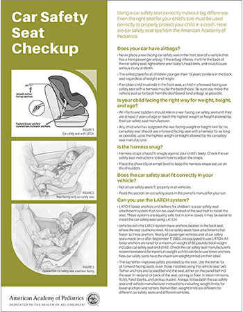 Car Safety Seat Check up 100 pad shopAAP